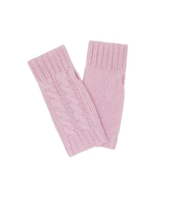 Kujten Gloves & Mittens>Twisted Short Cashmere Mittens Candy Pink