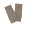 Kujten Gloves & Mittens>Twisted Short Cashmere Mittens, 12-Threads Beige Taupe