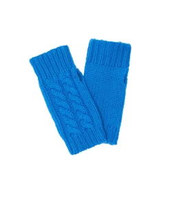 Kujten Gloves & Mittens>Twisted Short Cashmere Mittens Bleu Kabalos