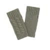 Kujten Gloves & Mittens>Twisted Short Cashmere Mittens, 12-Threads Kaki Chine