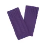 Kujten Gloves & Mittens>Twisted Short Cashmere Mittens, 12-Threads Deep Purple