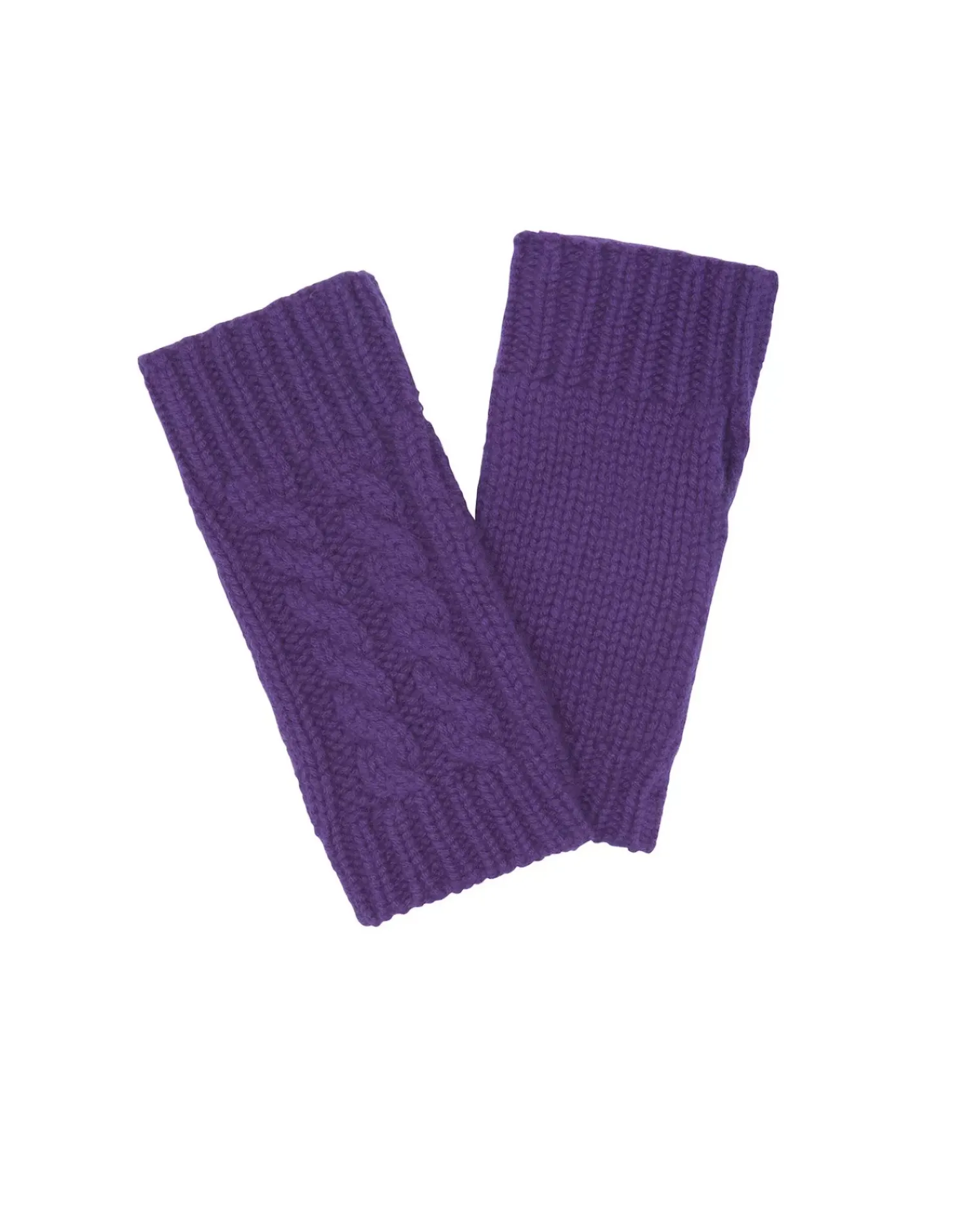 Kujten Gloves & Mittens>Twisted Short Cashmere Mittens, 12-Threads Deep Purple