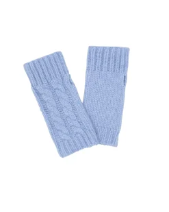 Kujten Gloves & Mittens>Twisted Short Cashmere Mittens, 12-Threads Bleu Jeans