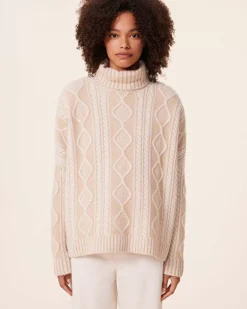 Kujten Sweaters & Sweatshirts>Twisted Turtleneck Cashmere Sweater, 4-Threads Organique