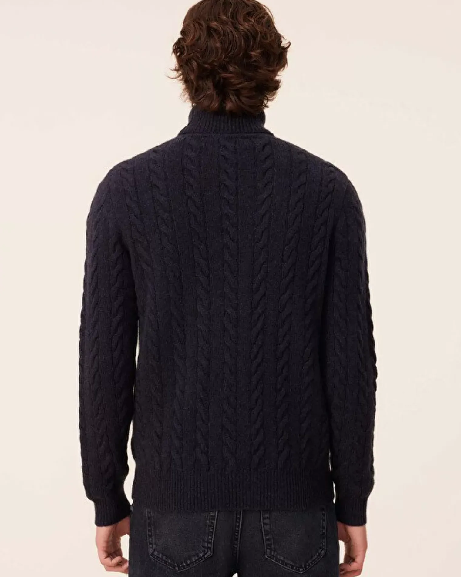 Kujten Sweaters & Sweatshirts>Twisted Turtleneck Cashmere Sweater, 8-Threads Ocean