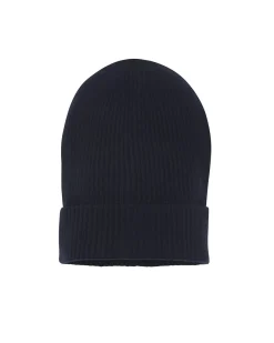 Kujten Hats & Headbands>Unisex Beanie With Cashmere Cuff, 8-Threads Bleu Marine Fonce