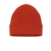 Kujten Hats & Headbands>Unisex Beanie With Cashmere Cuff, 2-Threads Orange Rosso
