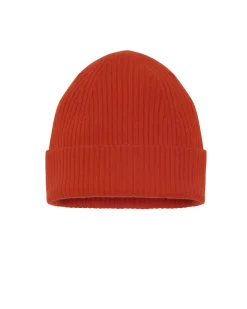 Kujten Hats & Headbands>Unisex Beanie With Cashmere Cuff, 2-Threads Orange Rosso