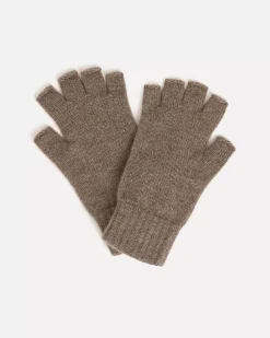 Kujten Gloves & Mittens>Unisex Cashmere Finger Mittens Beige Taupe