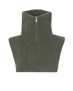 Kujten Scarves & Snoods>Unisex Cashmere Snood Kaki Fonce