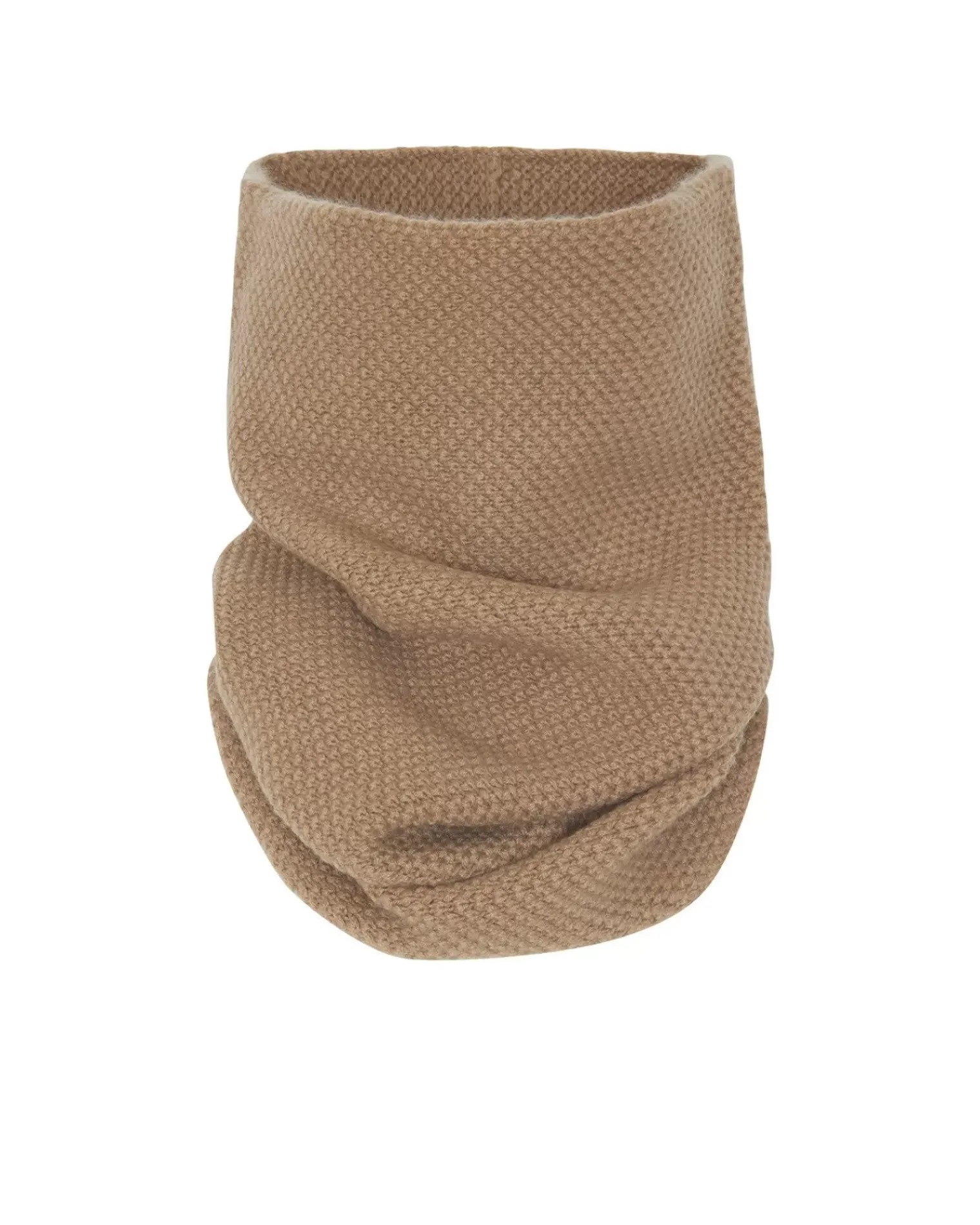 Kujten Scarves & Snoods>Unisex Moss Stitched Cashmere Snood Camelo