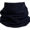 Kujten Scarves & Snoods>Unisex Moss Stitched Cashmere Snood Bleu Marine