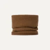 Kujten Scarves & Snoods>Unisex Moss Stitched Cashmere Snood Marron Epice