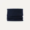 Kujten Scarves & Snoods>Unisex Moss Stitched Cashmere Snood Bleu Marine Fonce