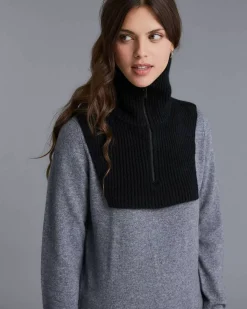 Kujten Scarves & Snoods>Unisex Plain Cashmere Snood Noir
