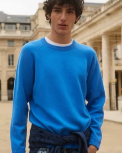 Kujten Sweaters & Sweatshirts>Unisex Round Neck Sweatshirt Bleu Kabalos