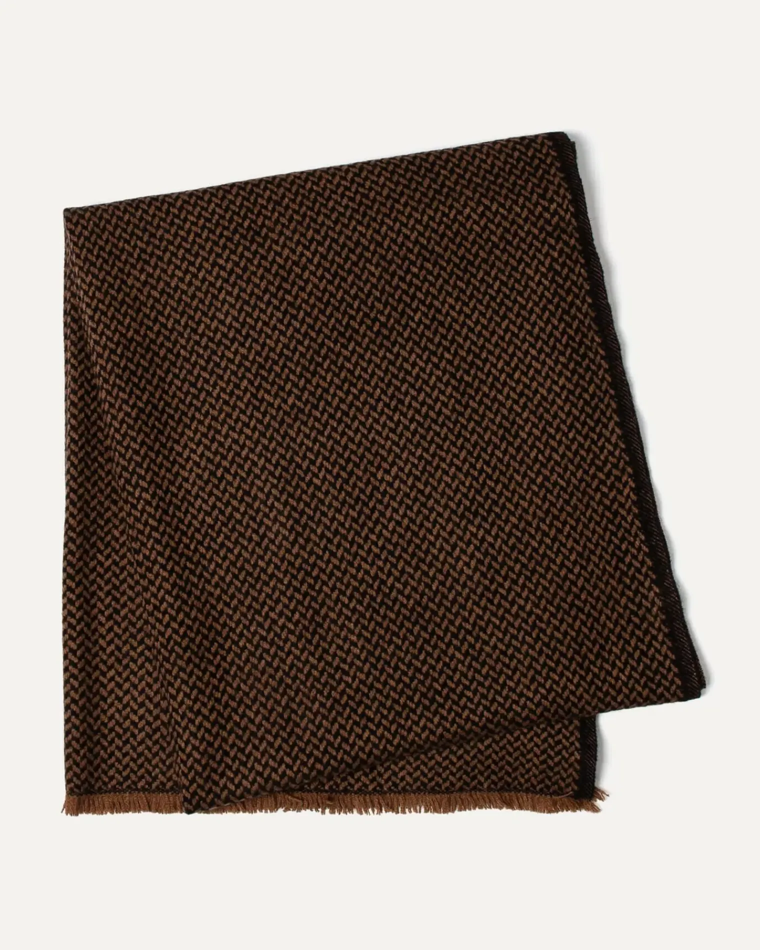 Kujten Scarves & Snoods>Unisex Woven Cashmere Scarf Marron Epice