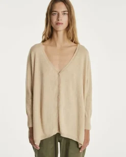 Kujten Jackets & Vests>V-Collar Oversize Cashmere Cardigan Organique