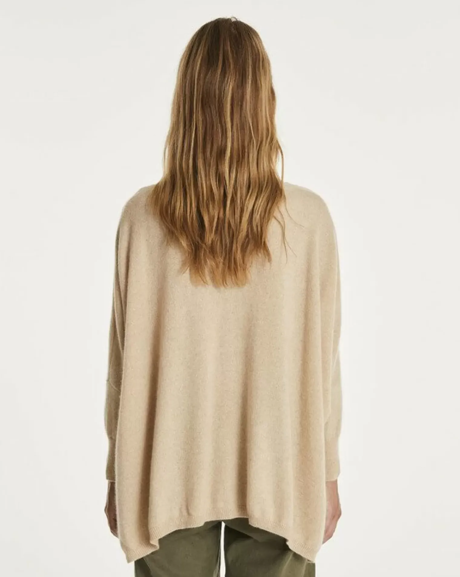 Kujten Jackets & Vests>V-Collar Oversize Cashmere Cardigan Organique