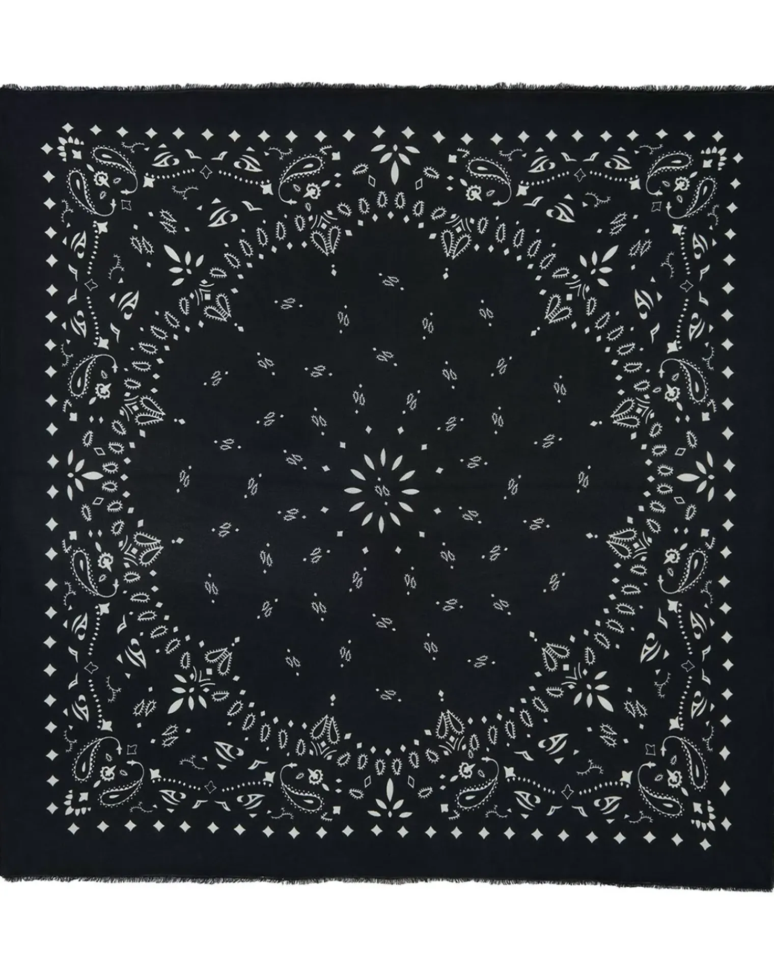 Kujten Scarves & Snoods>Very Large Cashmere Bandana, 2-Threads Noir