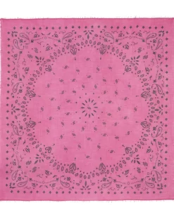 Kujten Scarves & Snoods>Very Large Light Weight Cashmere Bandana, 2-Threads Rose Fushia