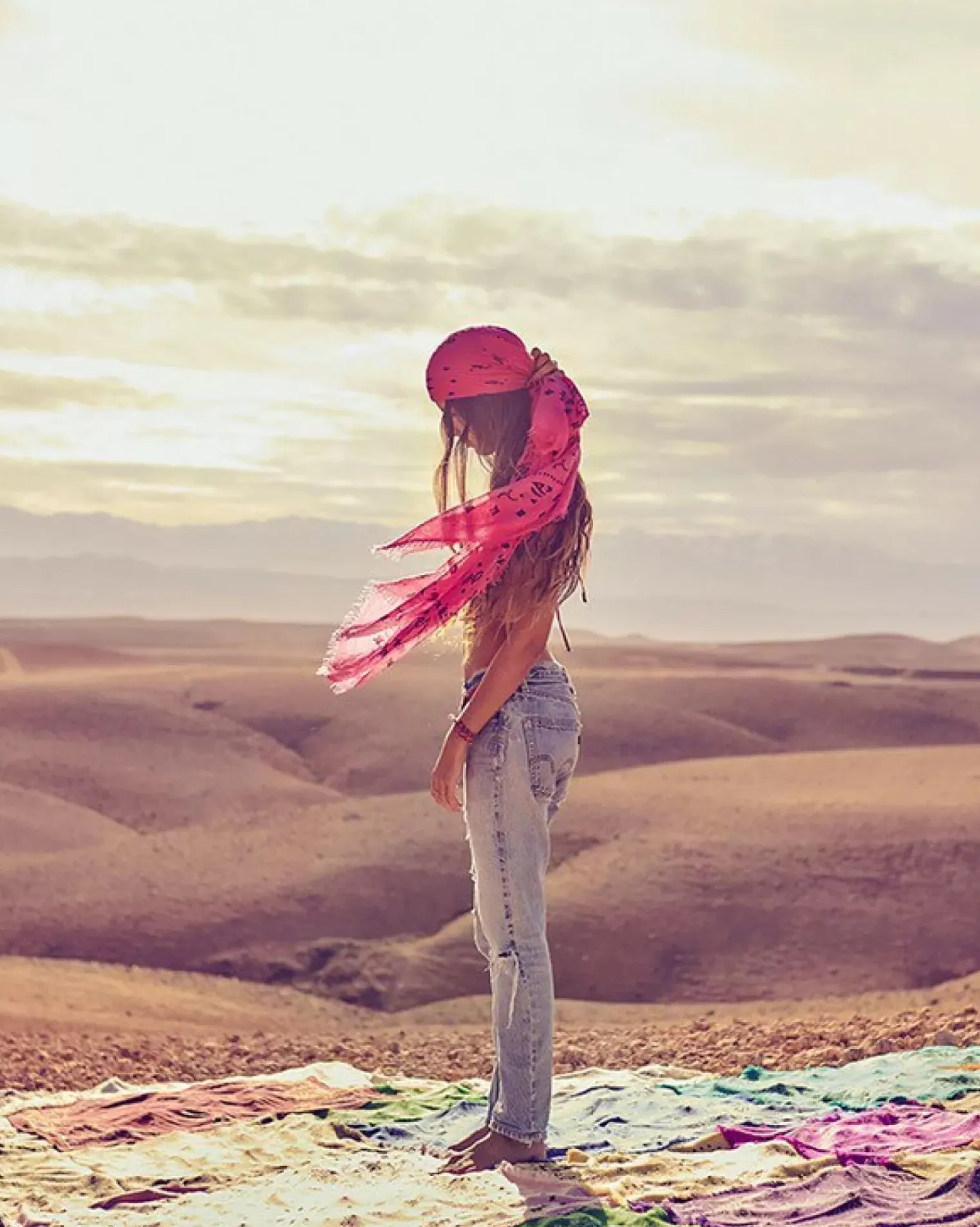 Kujten Scarves & Snoods>Very Large Light Weight Cashmere Bandana, 2-Threads Rose Fushia