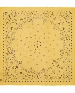 Kujten Scarves & Snoods>Very Large Light Weight Cashmere Bandana, 2-Threads Marigold