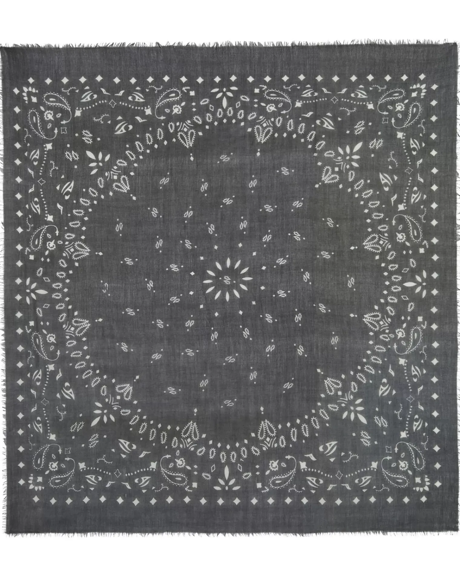 Kujten Scarves & Snoods>Very Large Light Weight Cashmere Bandana, 2-Threads Noir