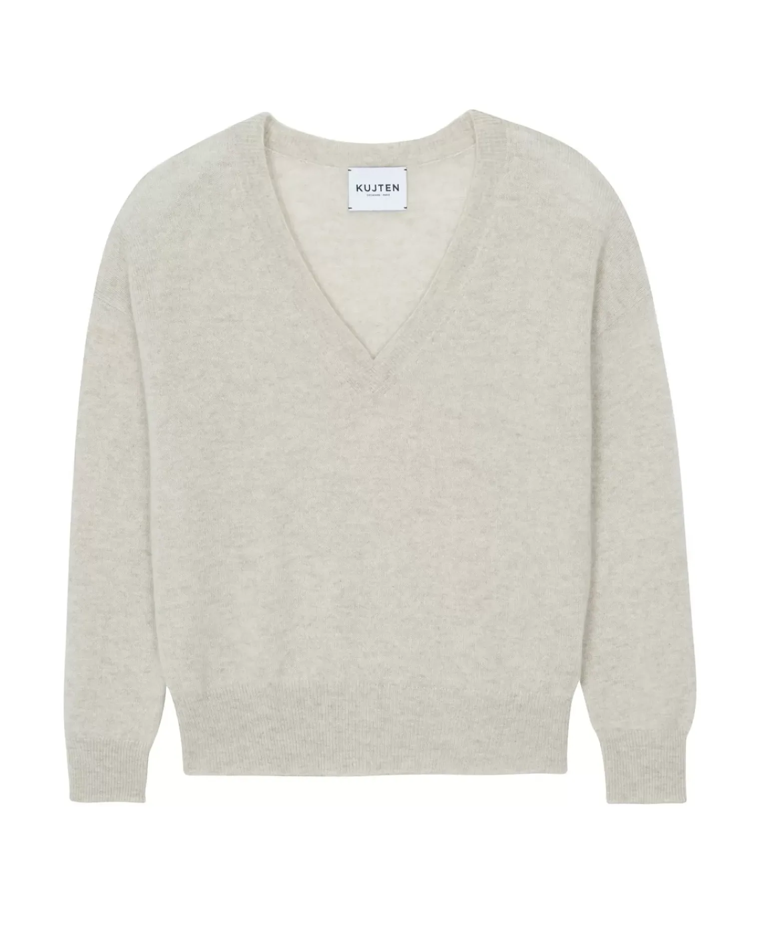 Kujten Sweaters & Sweatshirts>V-Neck Cashmere Sweater Boyfriend Avoine