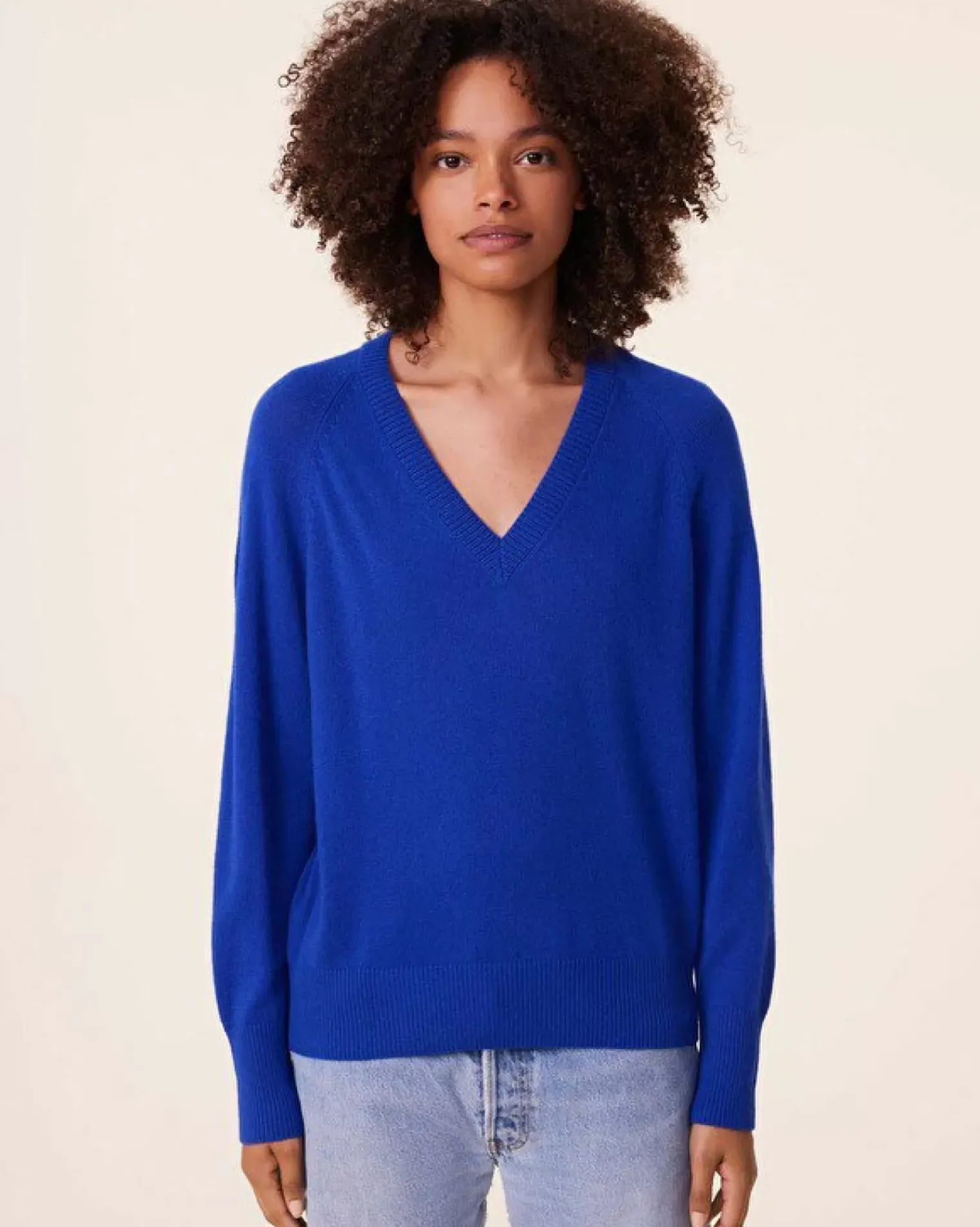 Kujten Sweaters & Sweatshirts>V-Neck Cashmere Sweater, 2-Threads Deep Kabalos