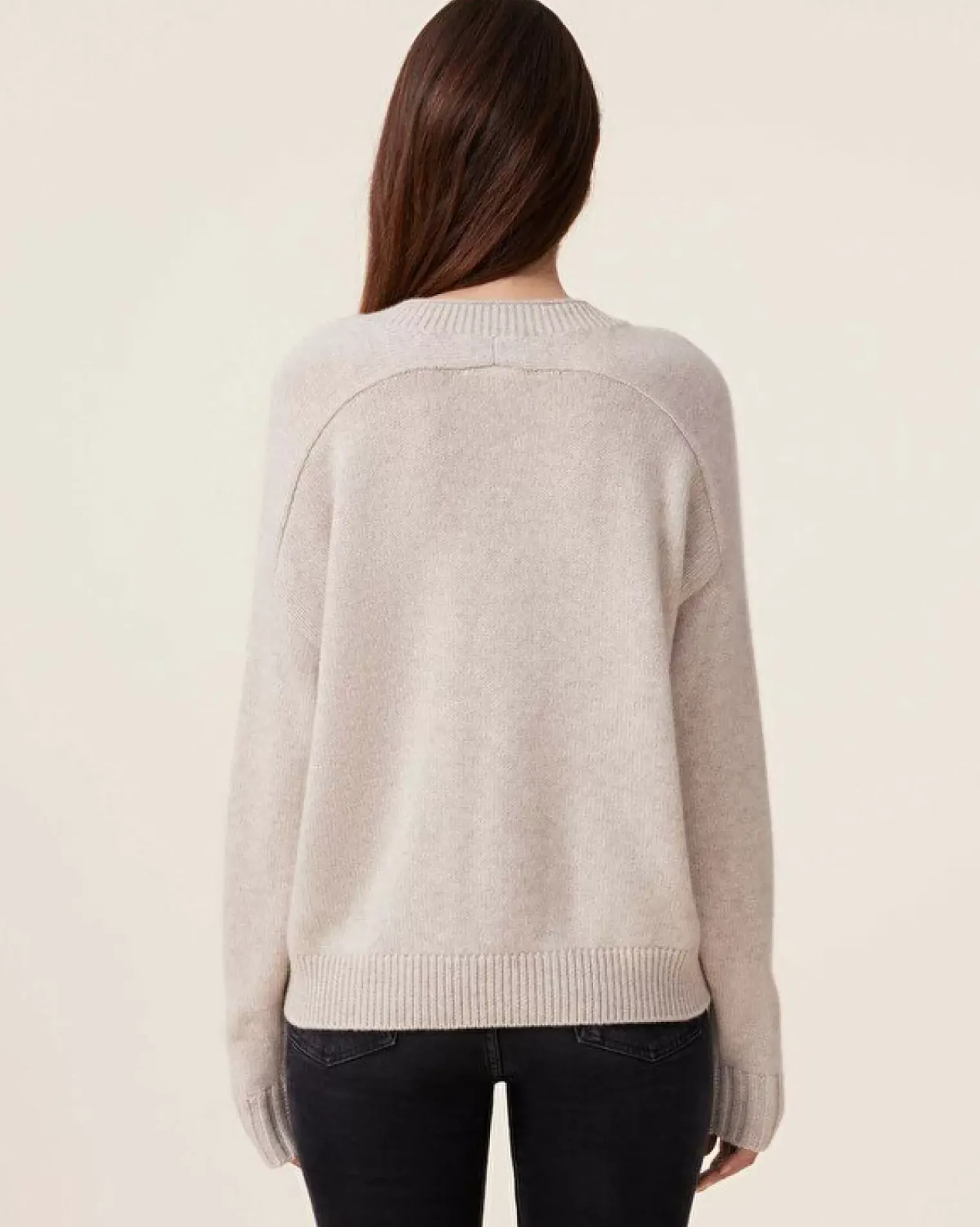 Kujten Sweaters & Sweatshirts>V-Neck Cashmere Sweater, 6-Threads Avoine