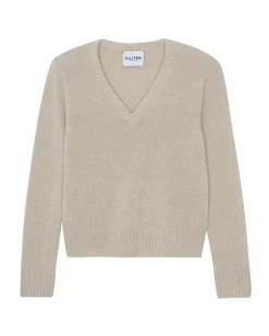 Kujten Sweaters & Sweatshirts>V-Neck Cashmere Sweater, 4-Threads Organique