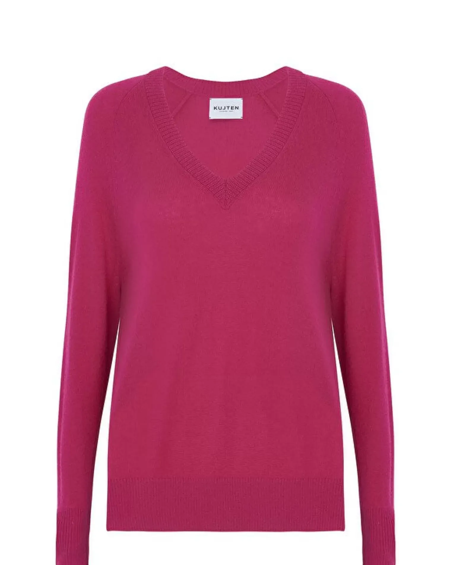 Kujten Sweaters & Sweatshirts>V-Neck Cashmere Sweater, 2-Threads Rose Neon