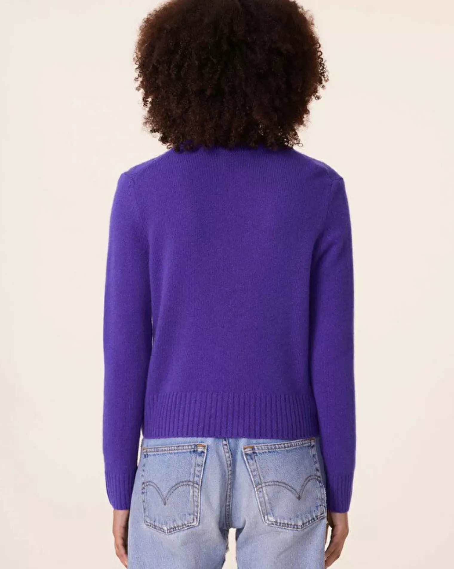 Kujten Sweaters & Sweatshirts>V-Neck Cashmere Sweater, 4-Threads Deep Purple