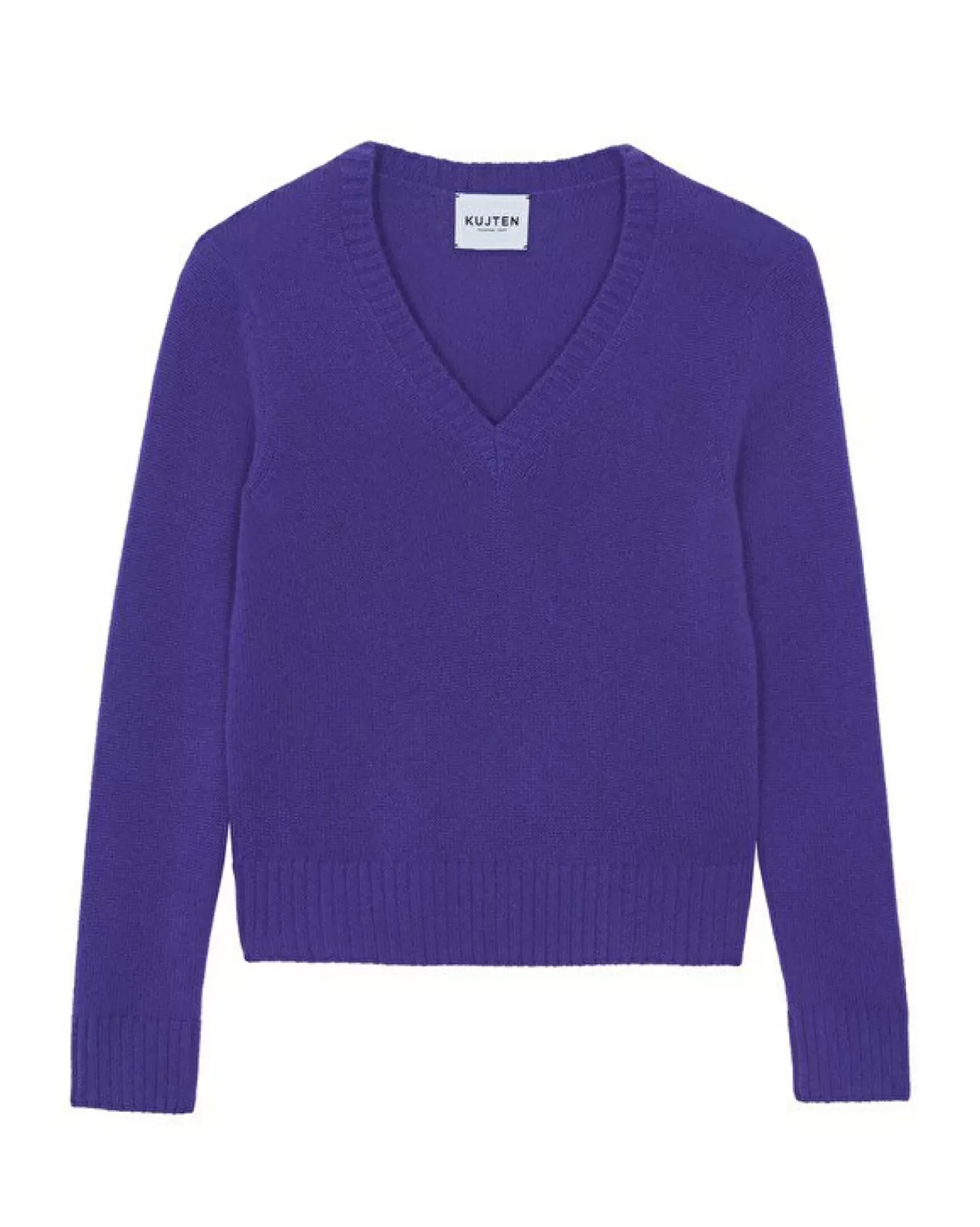Kujten Sweaters & Sweatshirts>V-Neck Cashmere Sweater, 4-Threads Deep Purple