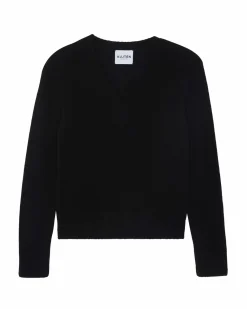 Kujten Sweaters & Sweatshirts>V-Neck Cashmere Sweater, 4-Threads Noir