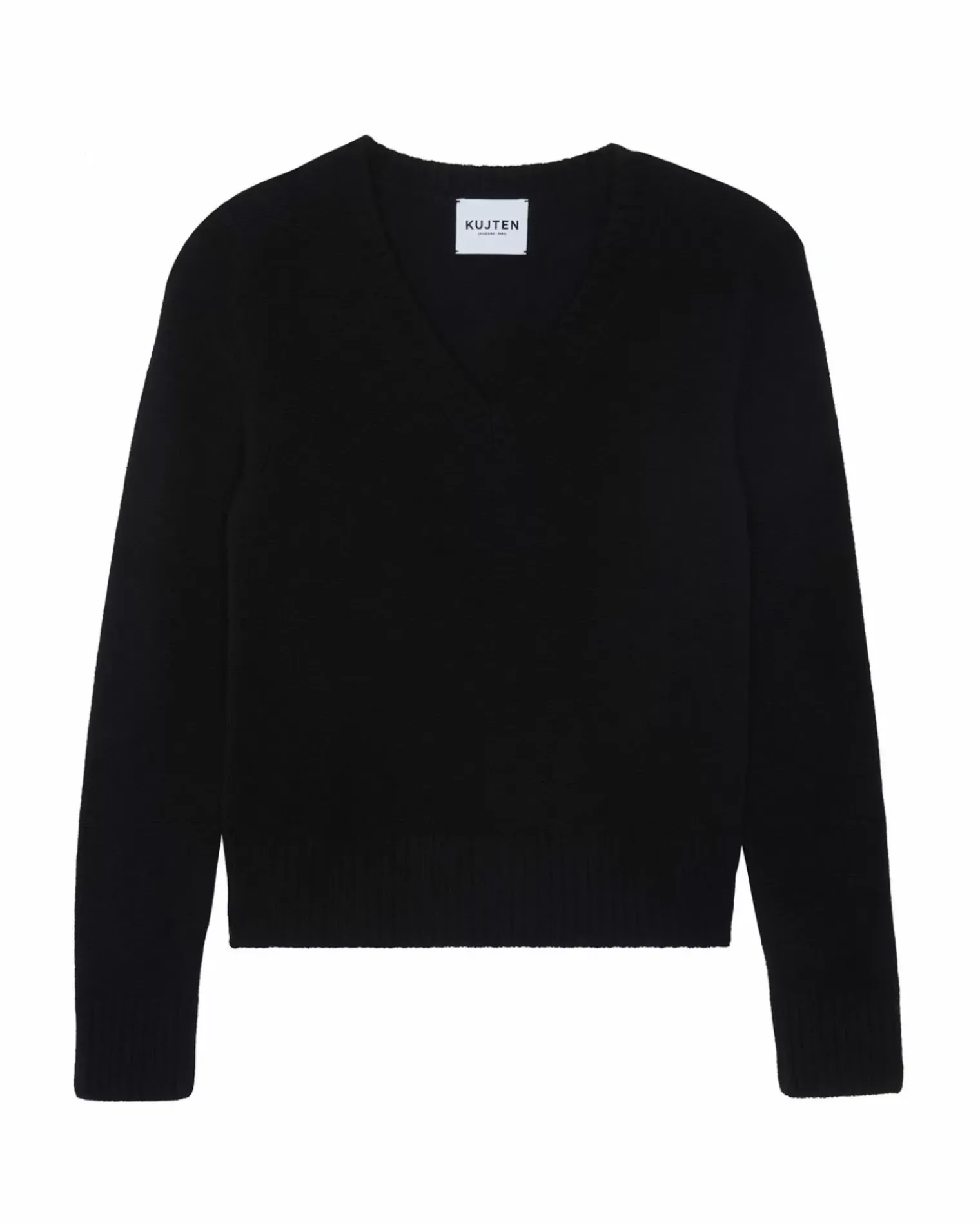 Kujten Sweaters & Sweatshirts>V-Neck Cashmere Sweater, 4-Threads Noir