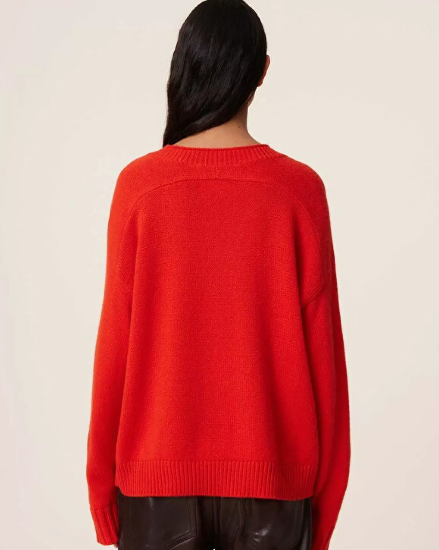 Kujten Sweaters & Sweatshirts>V-Neck Cashmere Sweater, 6-Threads Orange Rosso