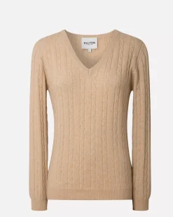 Kujten Sweaters & Sweatshirts>V-Neck Long Sleeves Cashmere Sweater Organique