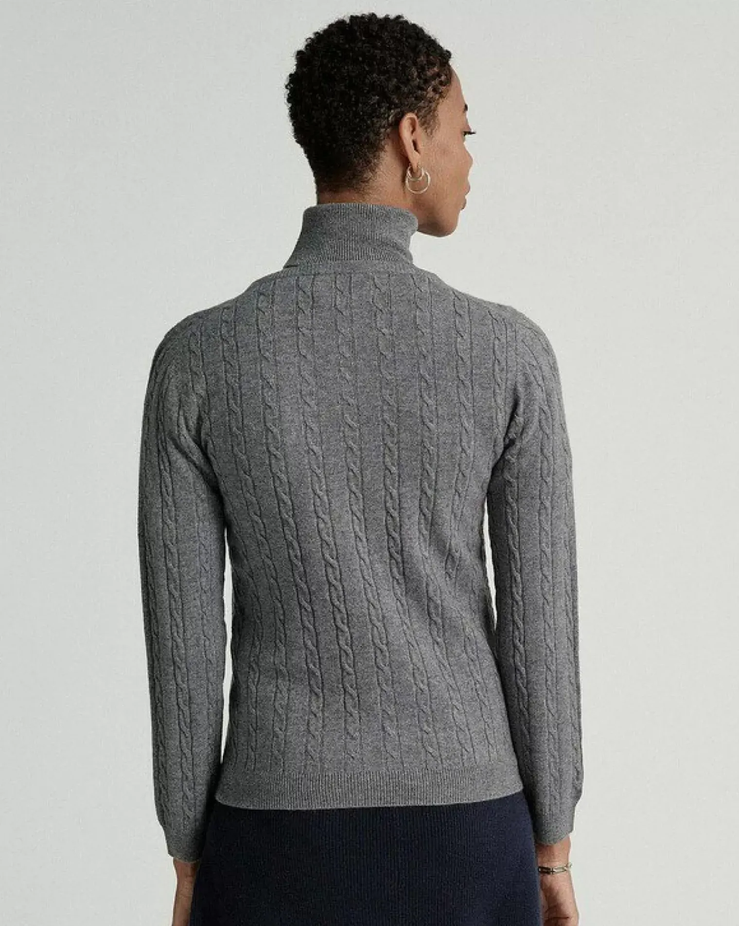 Kujten Sweaters & Sweatshirts>V-Neck Long Sleeves Cashmere Sweater Gris Flanelle