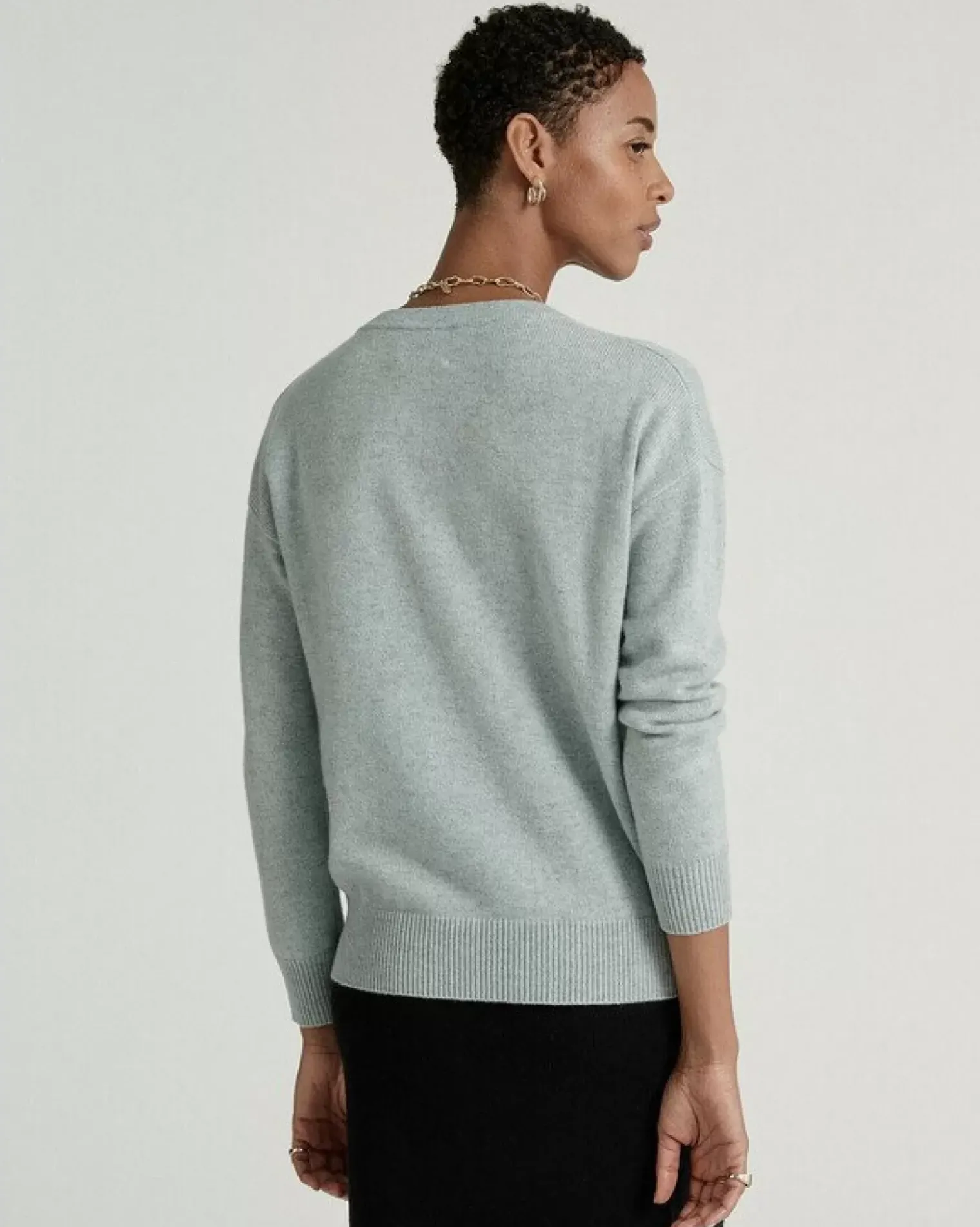 Kujten Sweaters & Sweatshirts>V-Neck Long Sleeves Cashmere Sweater Vert Suzy