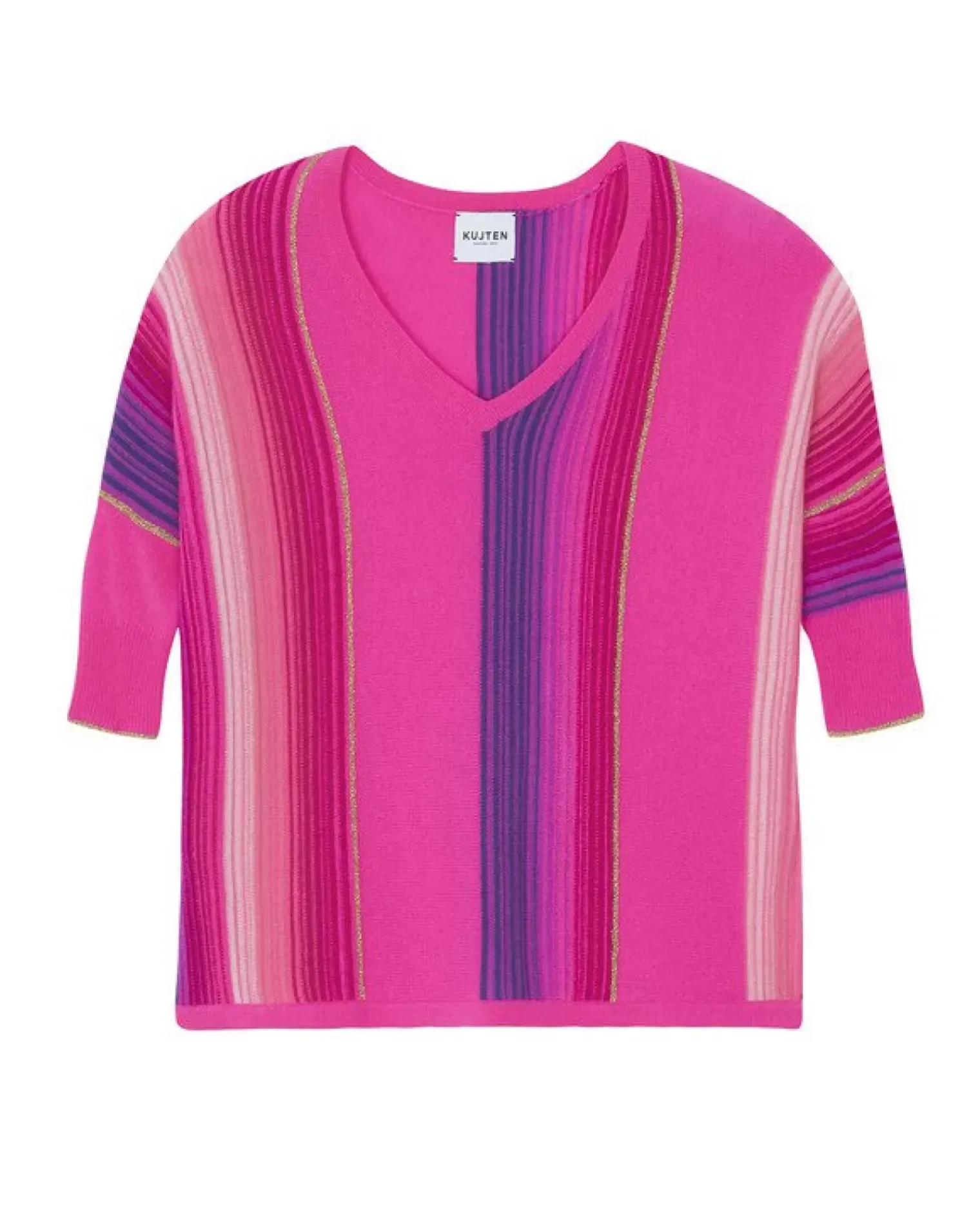 Kujten Sweaters & Sweatshirts>V-Neck Oversize Cashmere Sweater Rose Neon