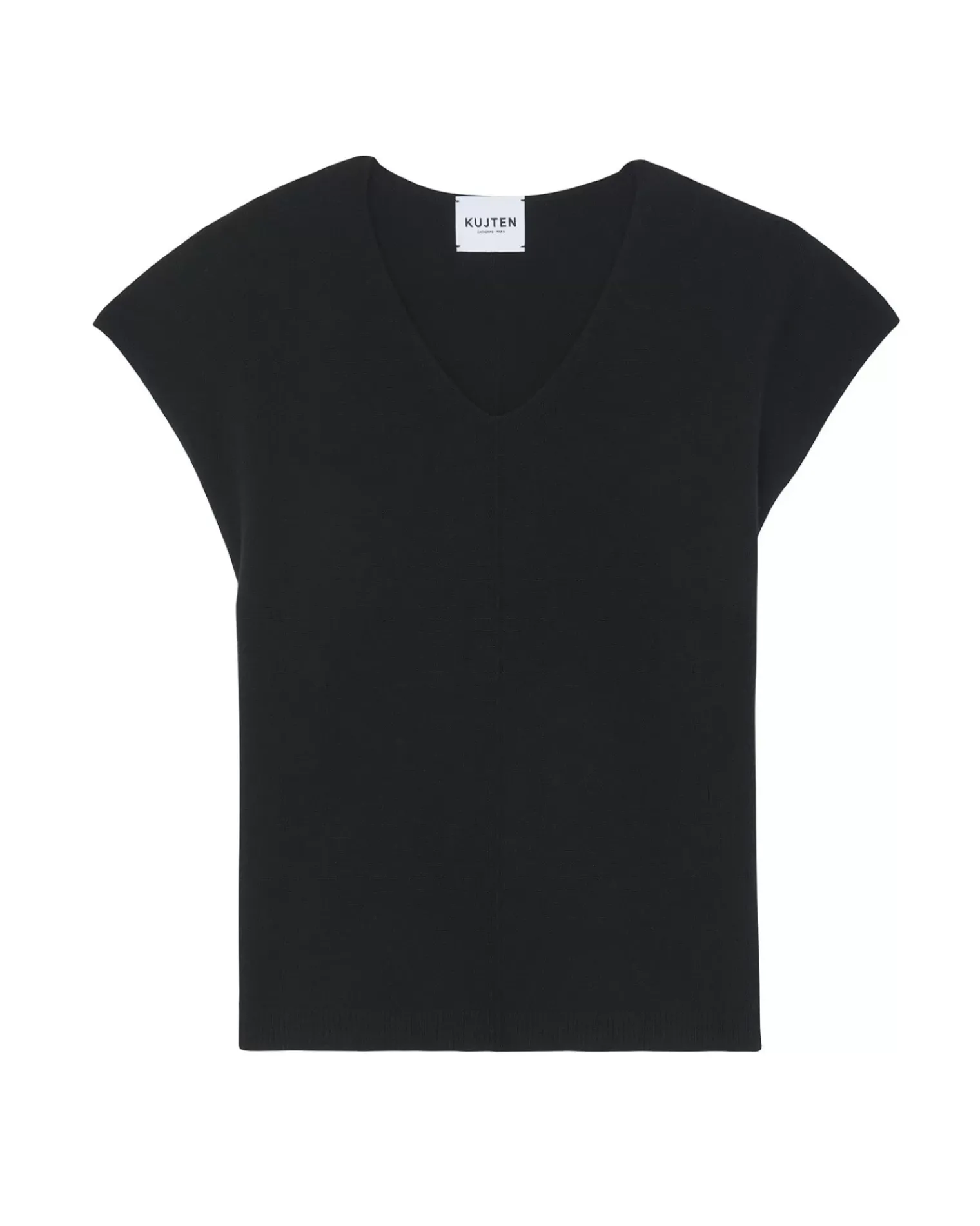 Kujten Sweaters & Sweatshirts>V-Neck Sleeveless Cashmere Sweater Noir