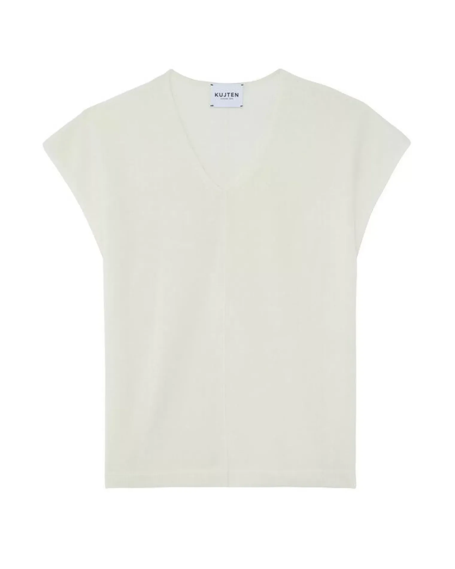 Kujten Sweaters & Sweatshirts>V-Neck Sleeveless Cashmere Sweater Blanc