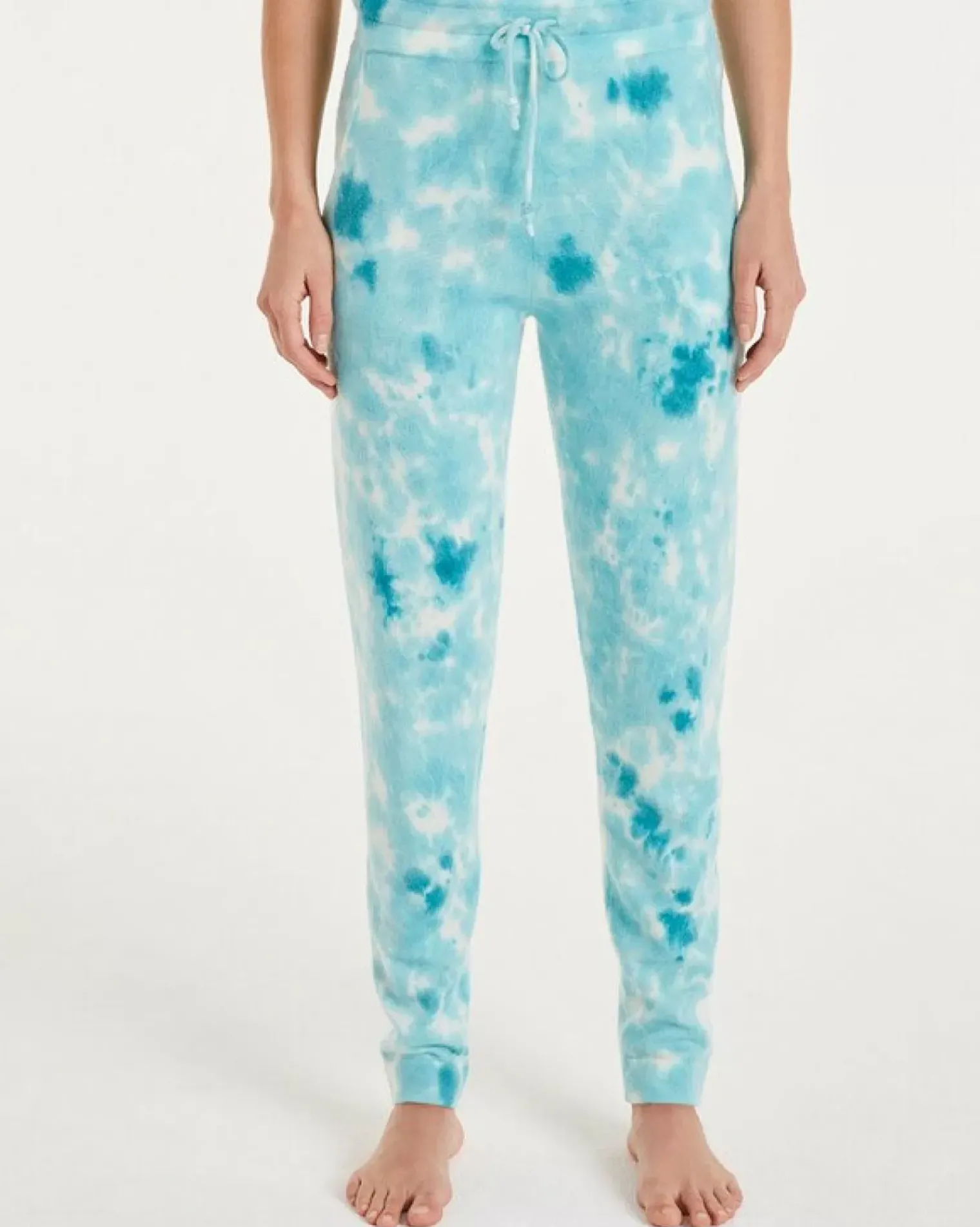 Kujten Joggings & Leggings>Woman Bleached Cashmere Jogging Bleu Turquoise