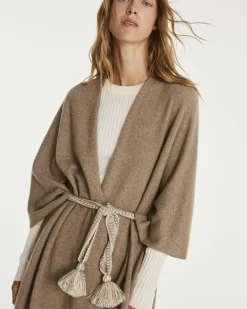 Kujten Capes & Ponchos>Woman Cashmere Cape Beige Taupe