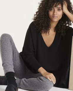 Kujten Joggings & Leggings>Woman Cashmere Jogging, 2-Threads Gris Flanelle