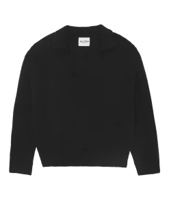 Kujten Sweaters & Sweatshirts>Woman Cashmere Polo Neck Sweater Noir