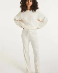 Kujten Pants & Shorts>Woman Cashmere Trousers Blanc