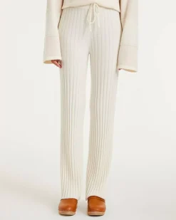 Kujten Pants & Shorts>Woman Cashmere Trousers Blanc